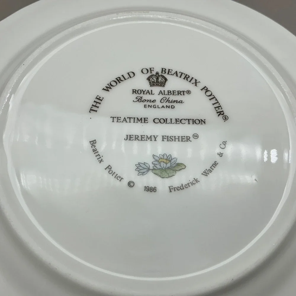 Royal Albert Beatrix Potter Jeremy Fisher Teatime Bone China Plate 1986 England